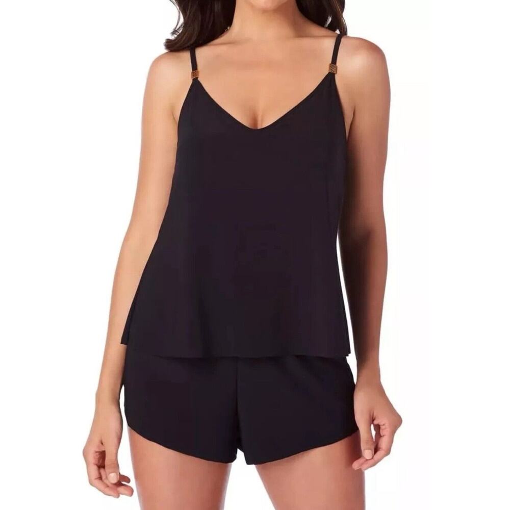 Magicsuit By Miraclesuit Mila One Piece Romper Swimsuit Black Size 10DD US